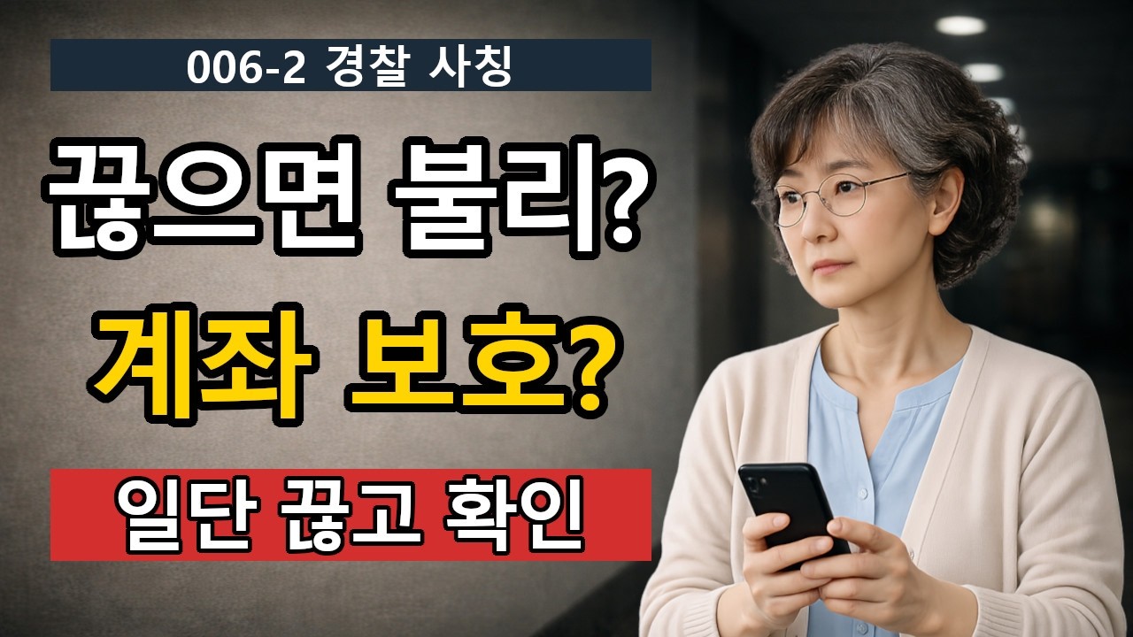 경찰 사칭 “계좌 보호 조치”라며 송금 유도… 끊는 순간 길이 보였습니다 | 006 2