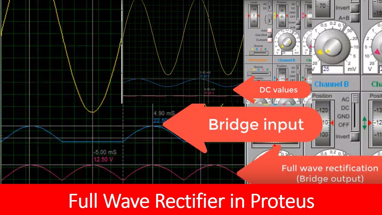 how to simulate full wave rectifier  Proteus tutorial