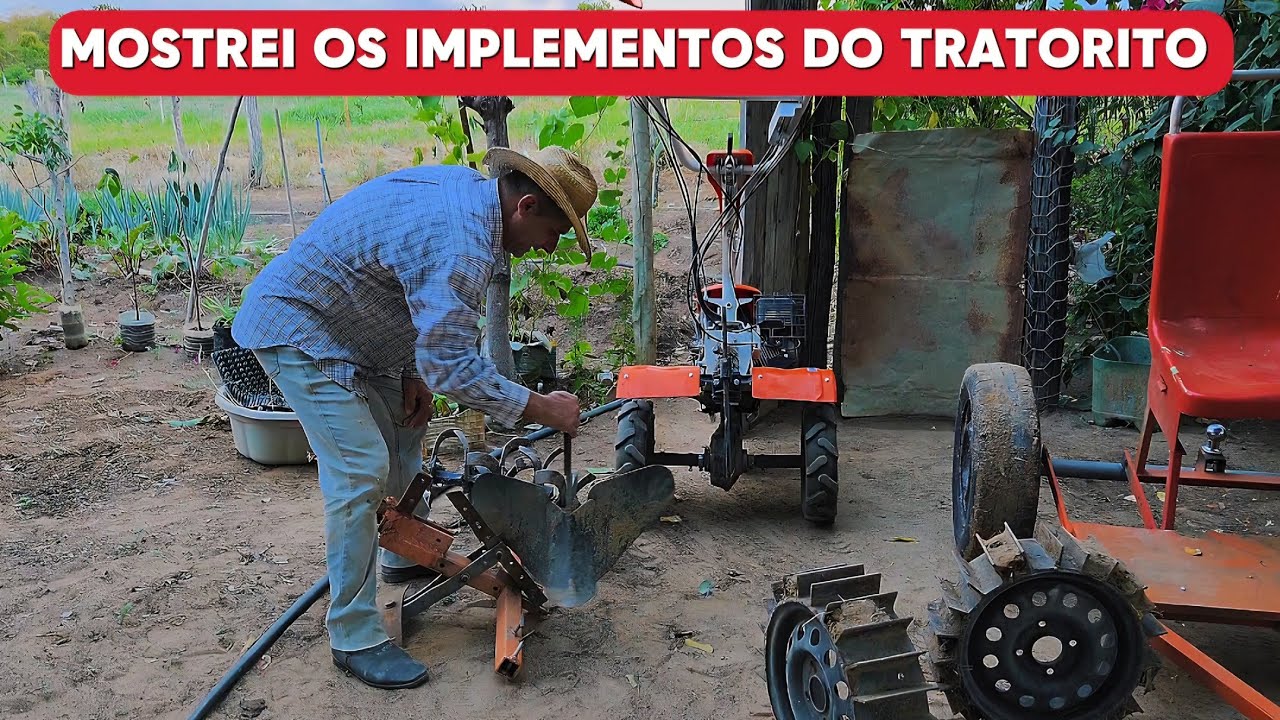 PREPARANDO A TERRA DA HORTA. MOSTREI OS IMPLEMENTOS DO TRATORITO.