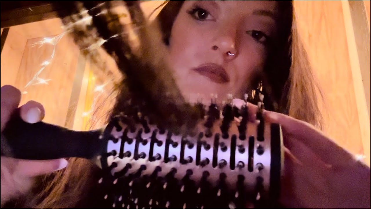 ASMR✨ slow & gentle hair brushing 💆‍♀️ (tingly brush sounds, reassuring whispers)