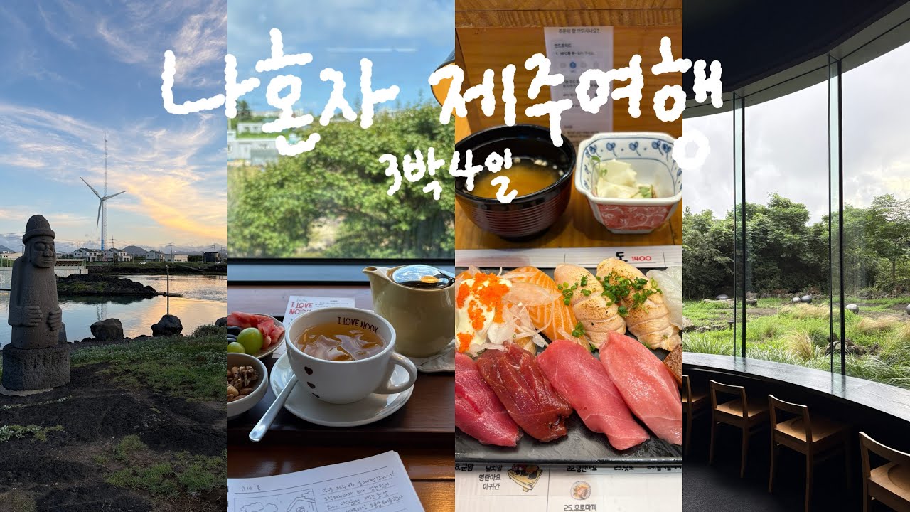 [Vlog] 나혼자 제주여행 🏝️ | 3박 4일 뚜벅이 일정 | 도민 추천받은 맛집 | 소품샵만 11곳 | 돌고래 떼 스팟 🐬 | 미술관 투어 | 오션뷰 숙소