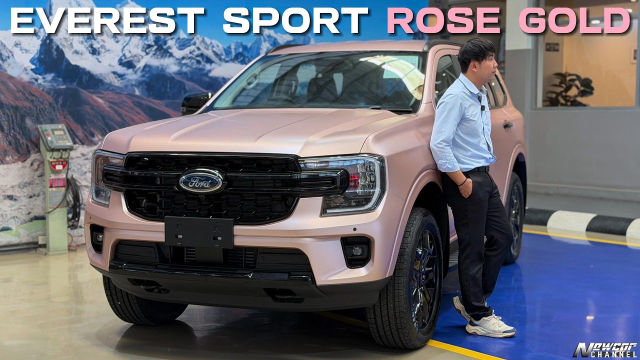 Ford Everest Sport พร้อม Wrap สีชมพู Satin Rose Gold !!