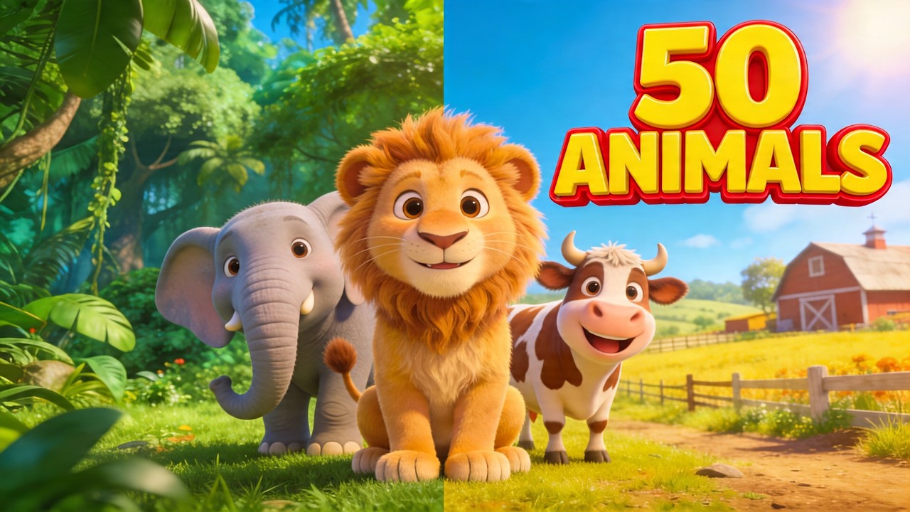 50 Animal Sounds and Names for Kids | Ultimate Animal Collection #kidslearning #preschoollearning