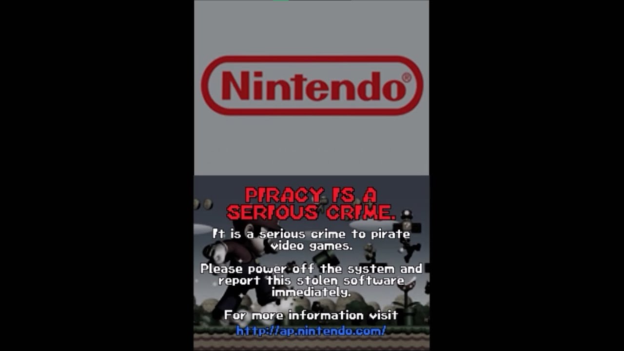 New Super Mario Bros (DS) -  Anti Piracy Screen