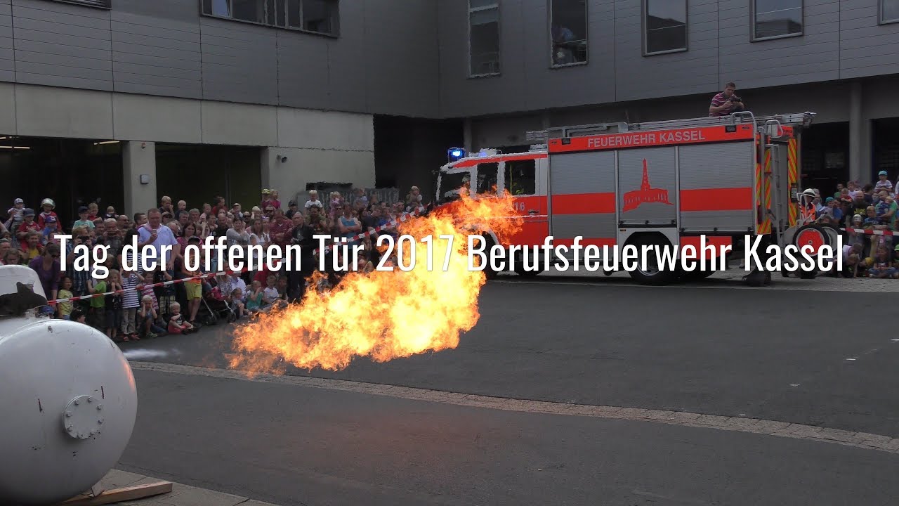 [Tag der offenen Tür 2017 BF Kassel] Showübung Gastankbrand, Firefighter Challenge & Realeinsatz VU