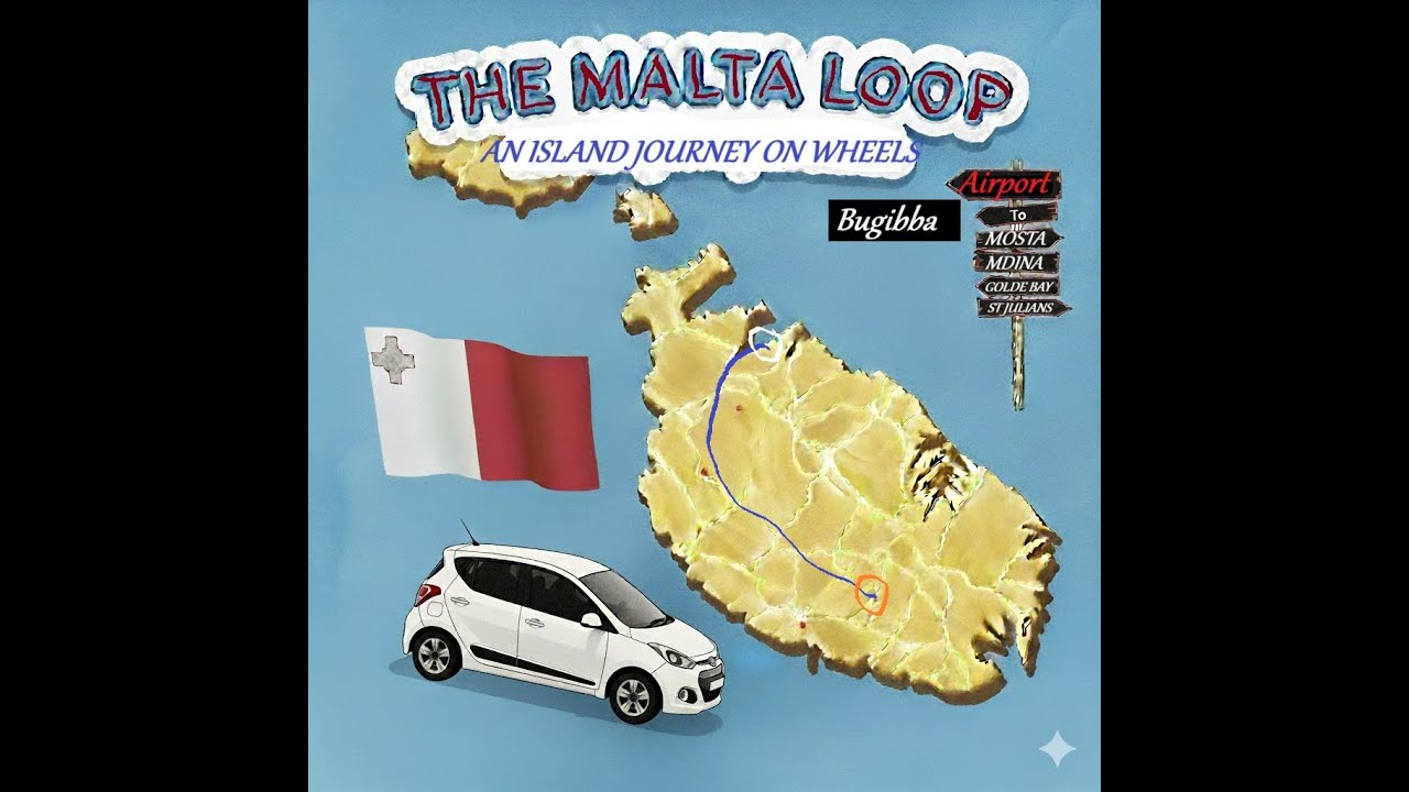 Malta airport to Bugibba in our rental car