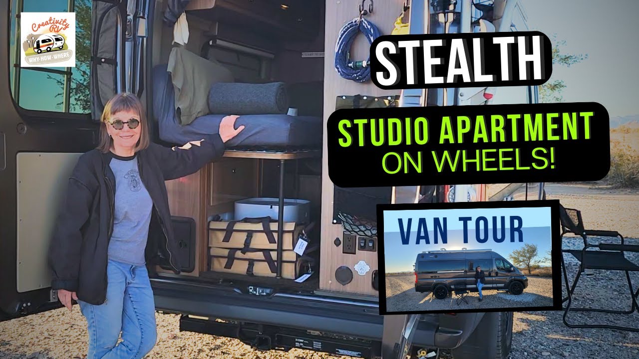 STEALTH & GORGEOUS Winnebago Travato CAMPERVAN! How this solo female made her van a TINY HOME ON ...