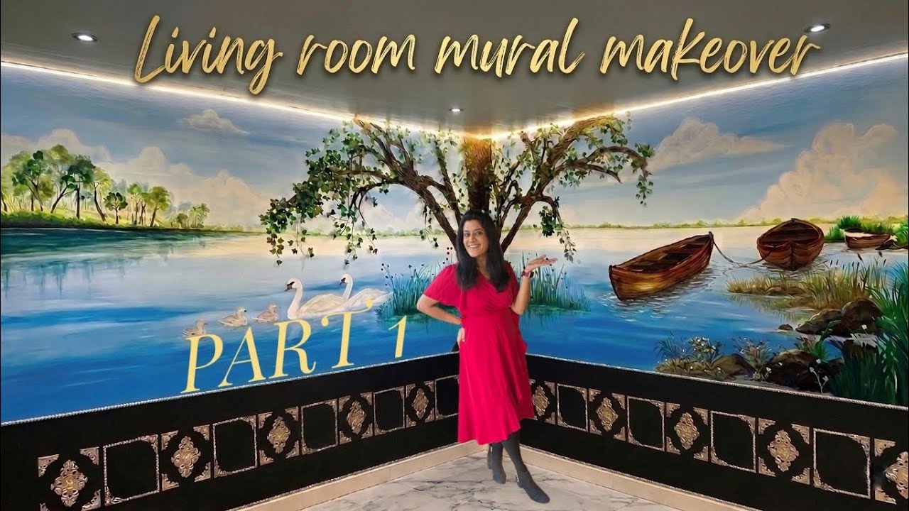 Living Room Makeover | Lake Wall Mural – Part 1