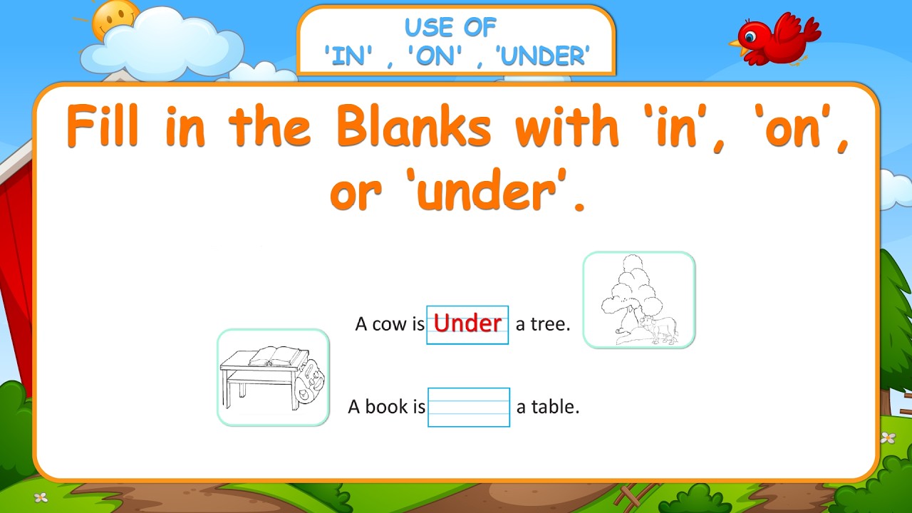 Использование слов 'IN', 'ON' и 'UNDER' | Повторение пройденного английского языка | Легкое чтени...
