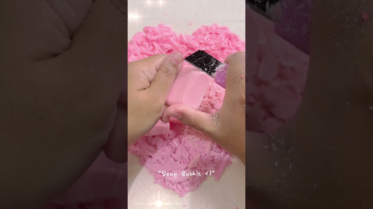 ASMR PINK SOAP | #asmrvideo #rainbowsoap #asmr #oddlysatisfying 