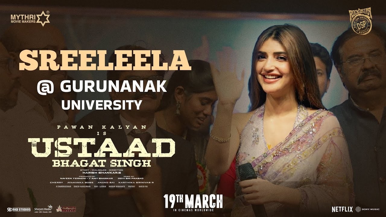 Ustaad Bhagat Singh Promotions | Sreeleela @ Gurunanak University | Pawan Kalyan | Harish Shankar