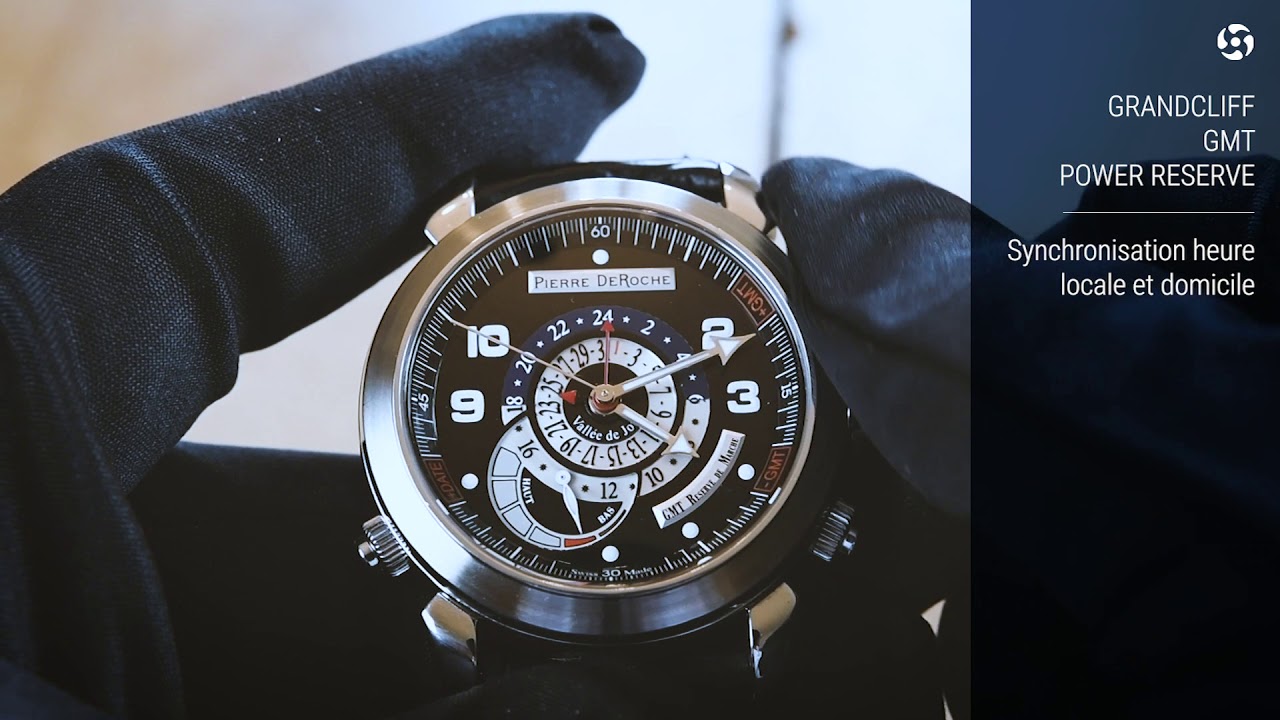 Pierre DeRoche GrandCliff GMT Power Reserve Synchronisation heure et date