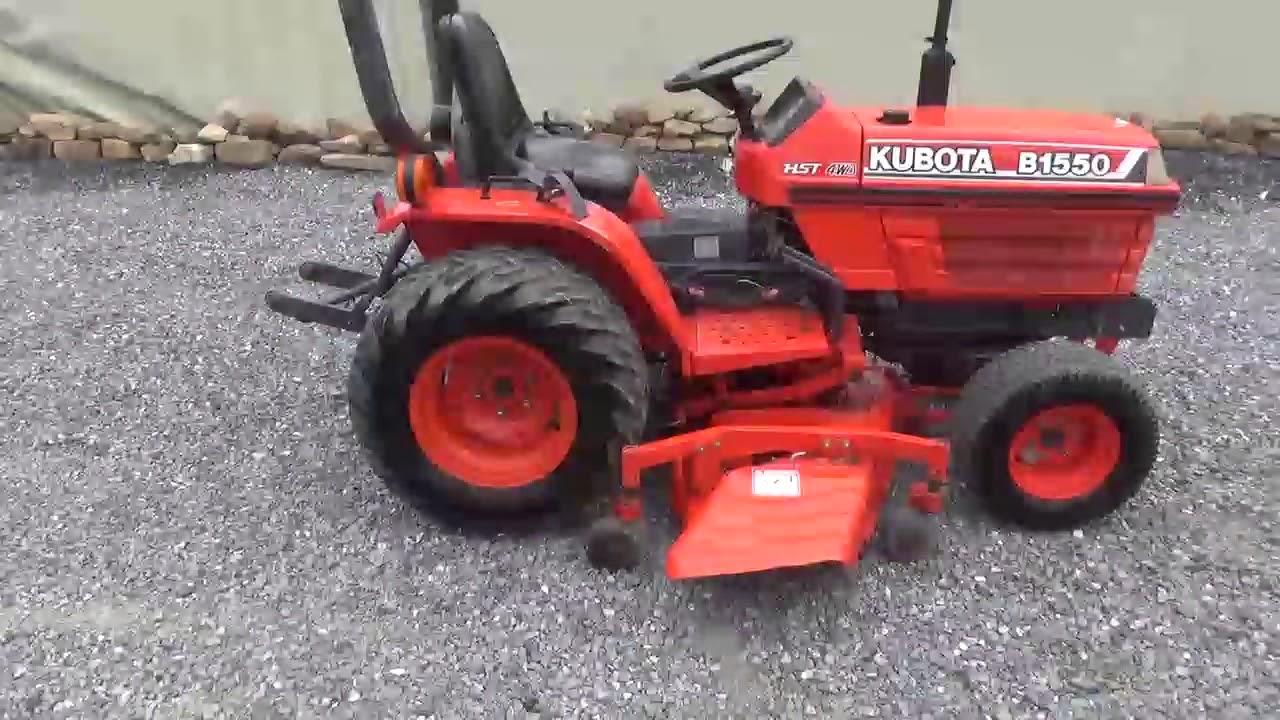 1997 Kubota B1550 Compact Tractor 4X4 Belly Mower Power Steering For Sale