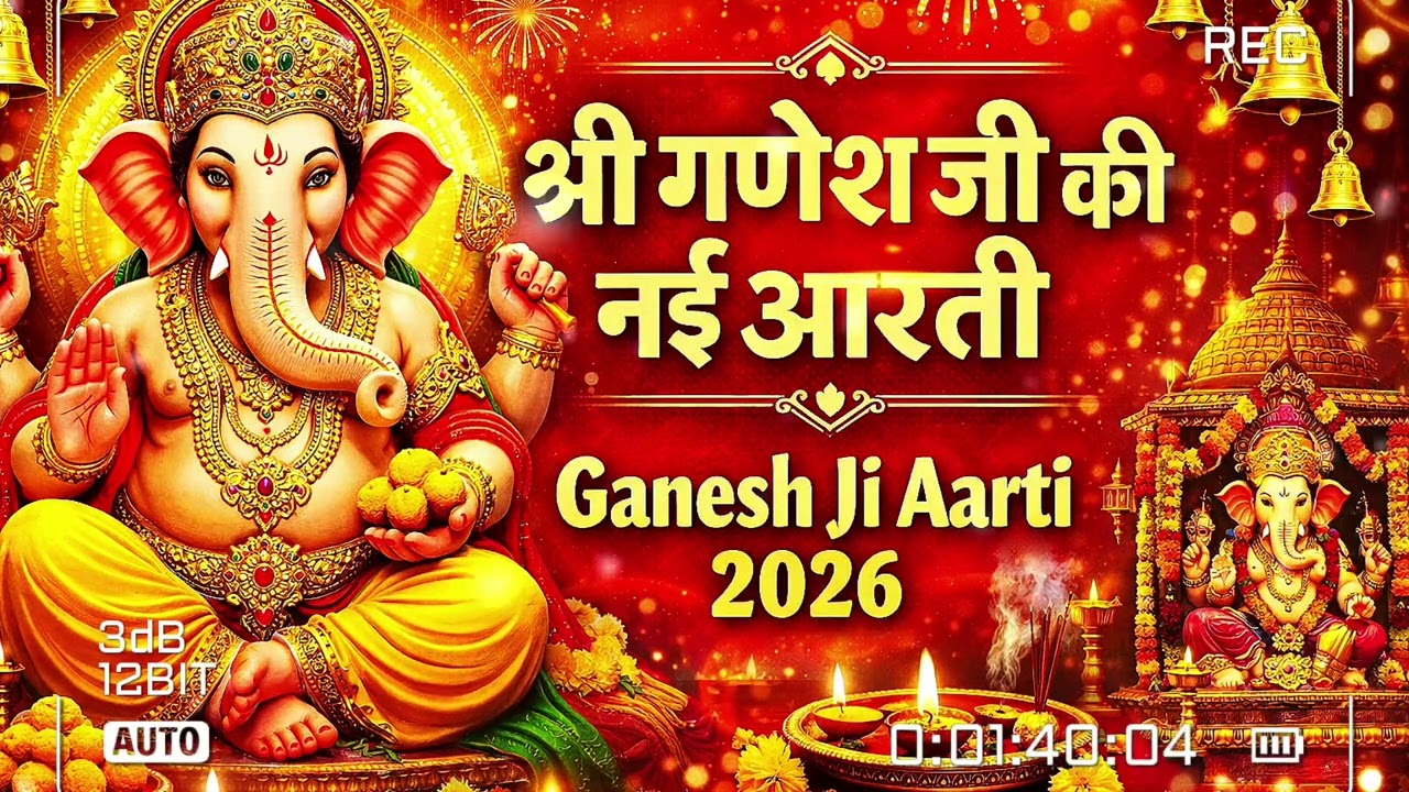 श्री गणेश जी की नई आरती | Ganesh Ji Aarti New 2026 | Ganpati Bappa Song | Ganesh Vandana