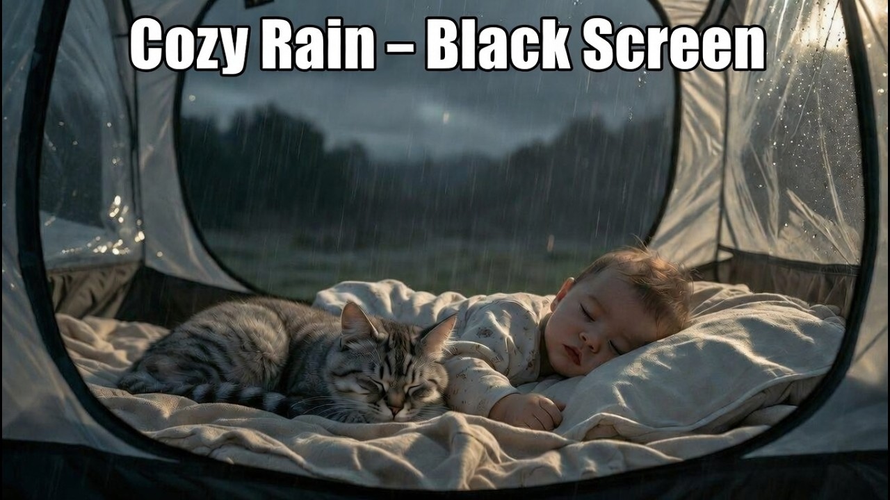Cozy Rain Inside a Tent 🌧️ | Black Screen Sleep Ambience (1 Hour)