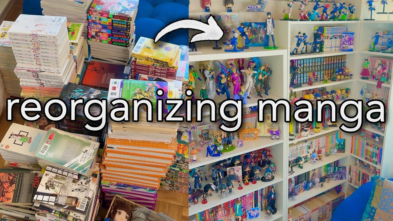 reorganizing manga collection 📚