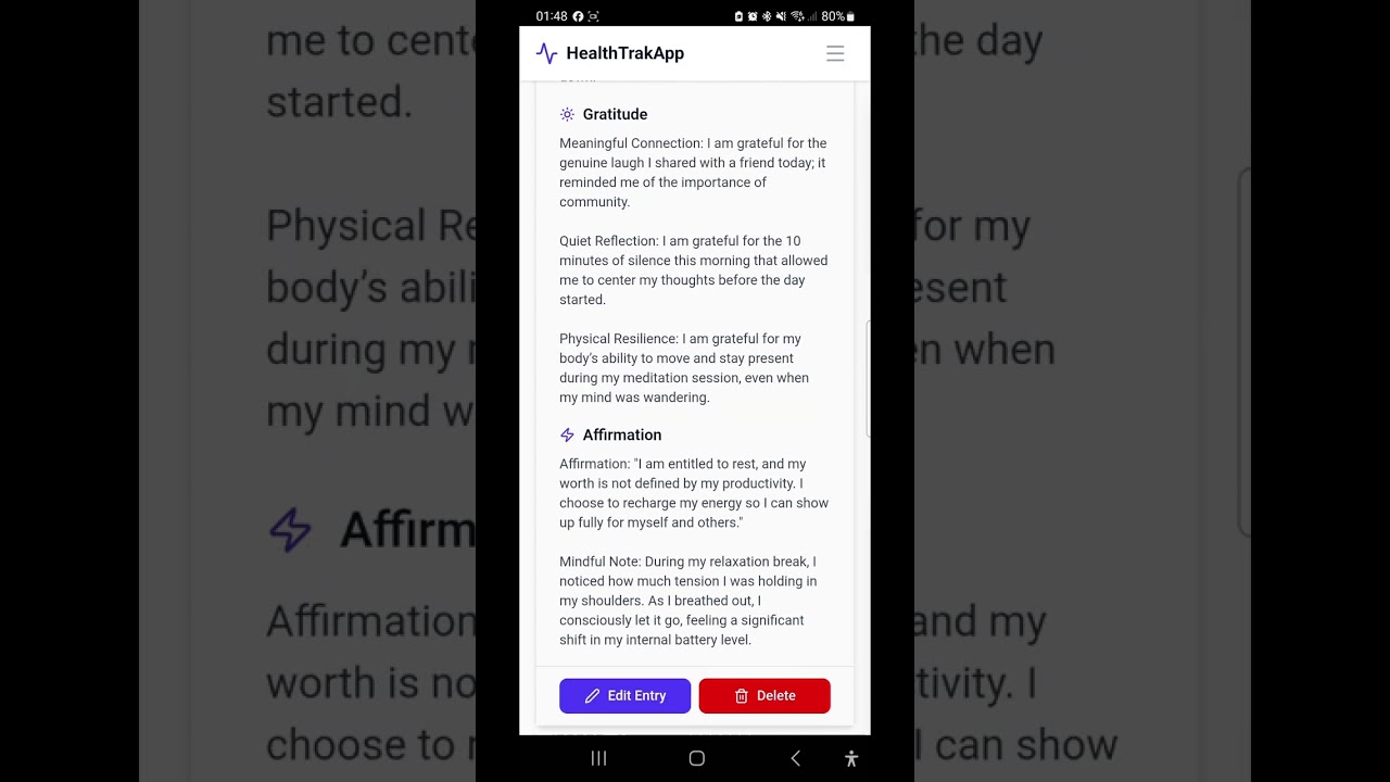 Healthtrakapp mobile app demo
