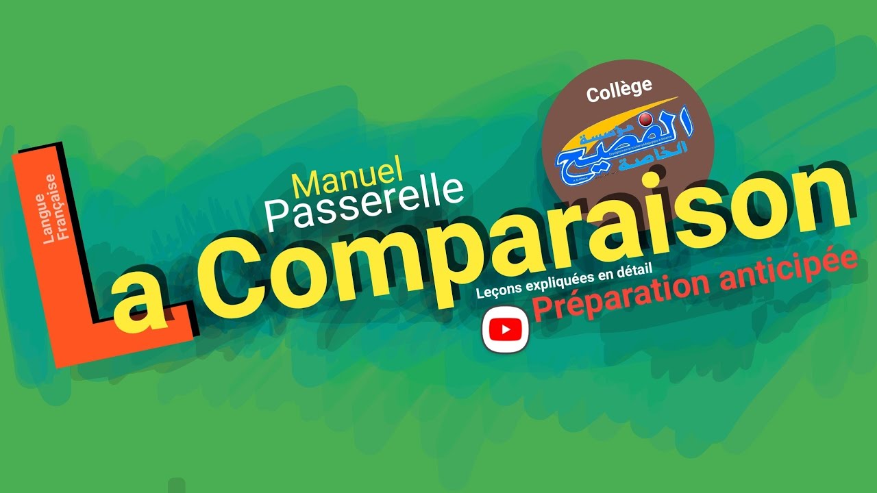 📢 Passerelle  📚 L'expression de la comparaison  🔅 troisième année 🔅