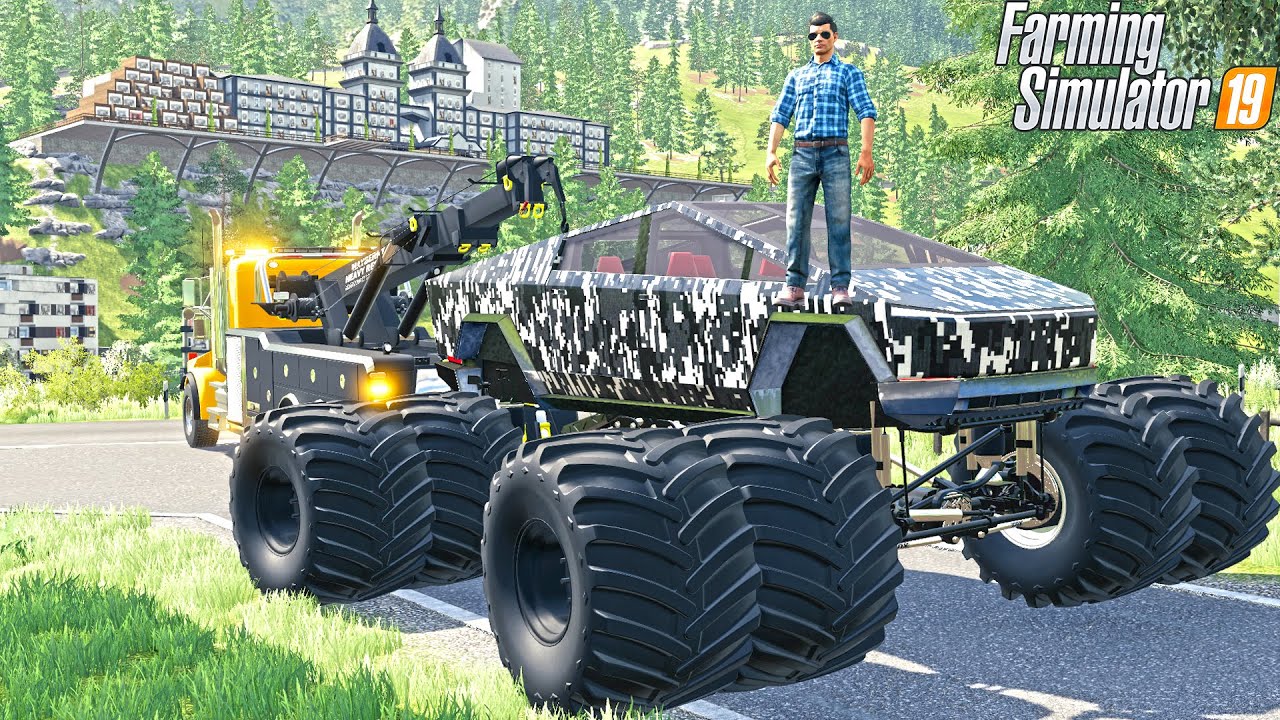 REPOING TESLA MONSTER TRUCK! | CHOW REPO | FARMING SIMULATOR 2019