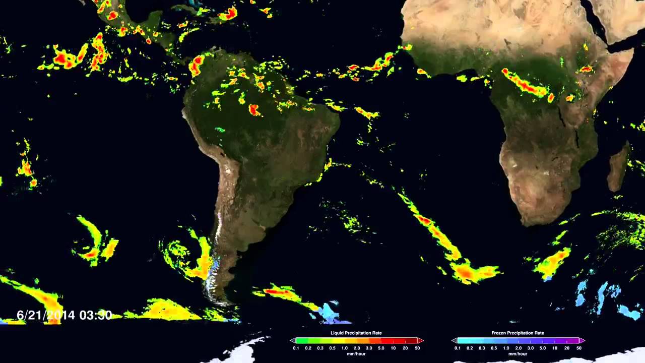 Worldwide Precipitation Time-Lapsed From Satellite Data | Video