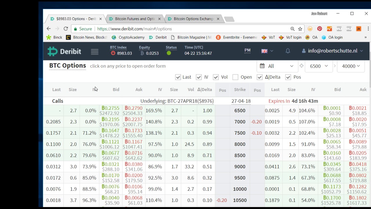 Deribit Tutorial: how to trade Bitcoin Options