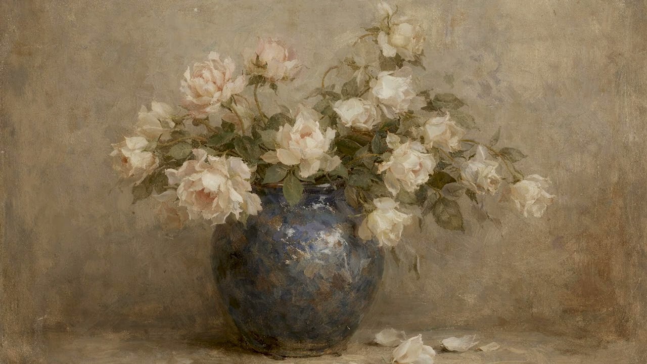 Still Life with Roses in a Vase