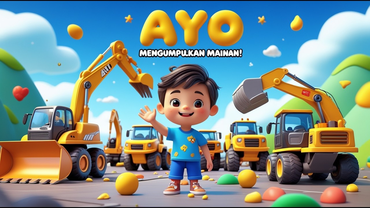 Ayo Mengumpulkan Mainan Alat Berat! 🚜🚧 Seru & Edukatif📄 Deskripsi: