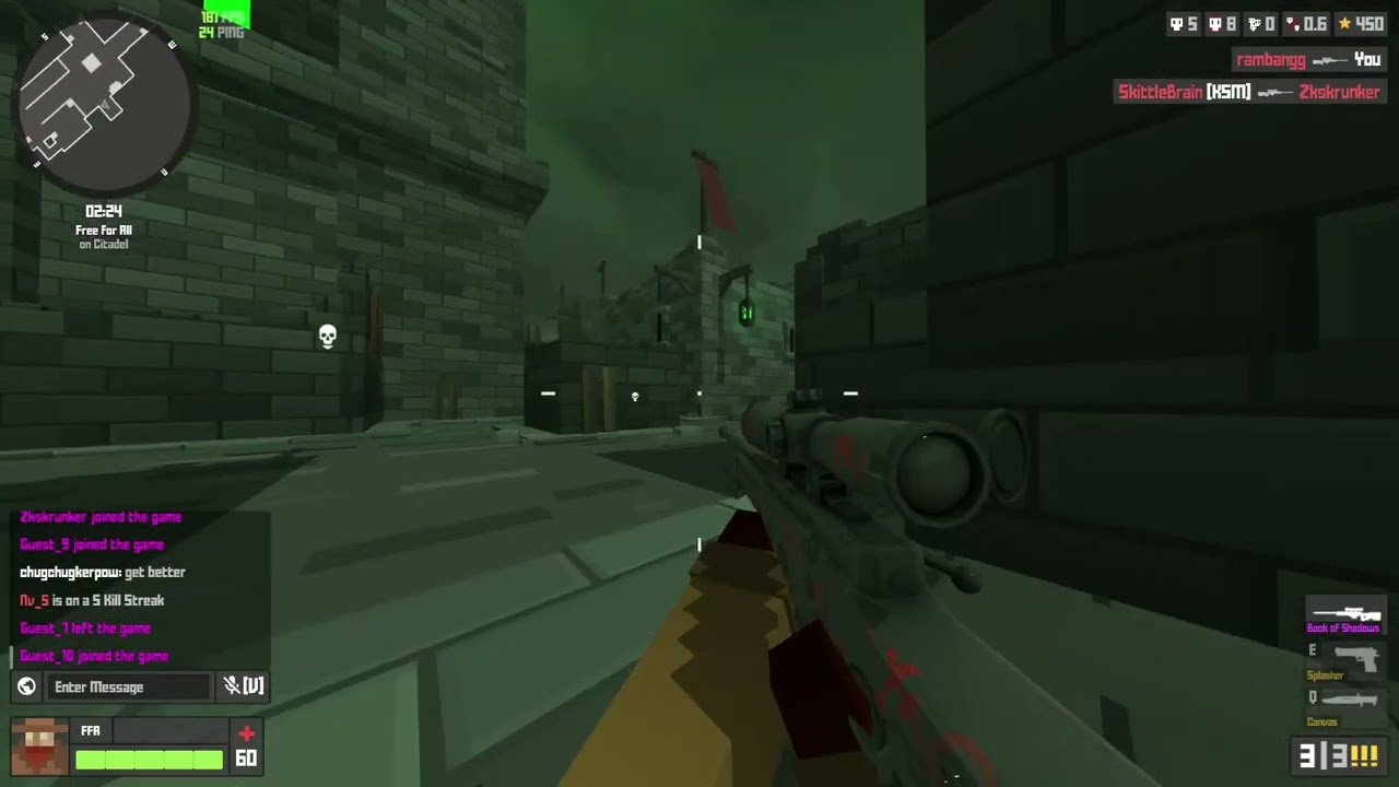 Dying repeatly on Citadel Krunker.io Sniper Gameplay