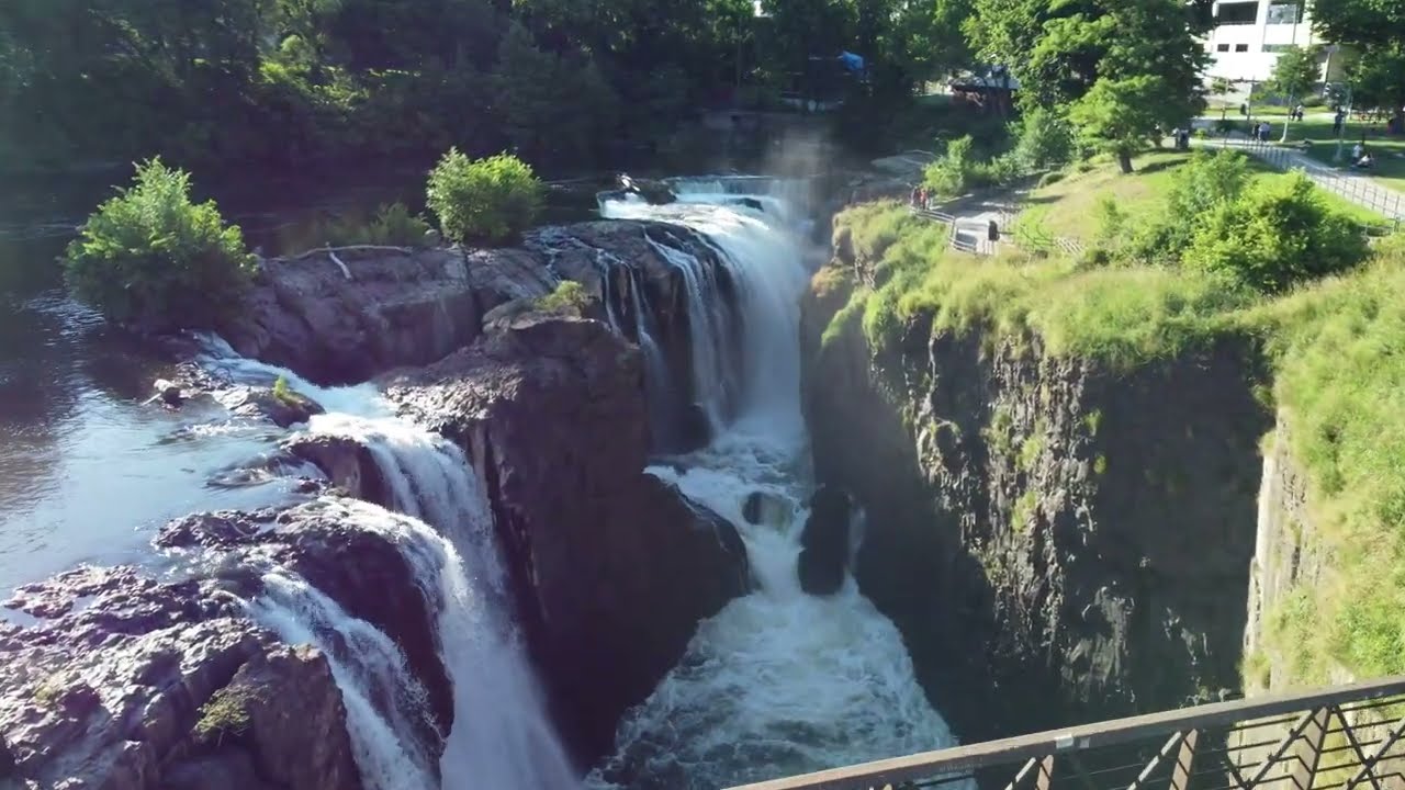 4K Cinematic Drone footage of Paterson Great Falls, NJ | Passaic falls | Paterson falls