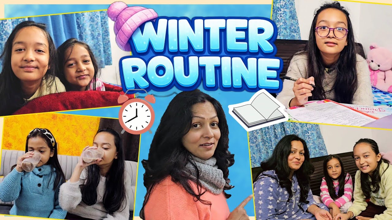 WINTER BREAK ROUTINE 🍵⏰️😃 | Aayu and Vanu Winter Routine | Aayu and Vanu