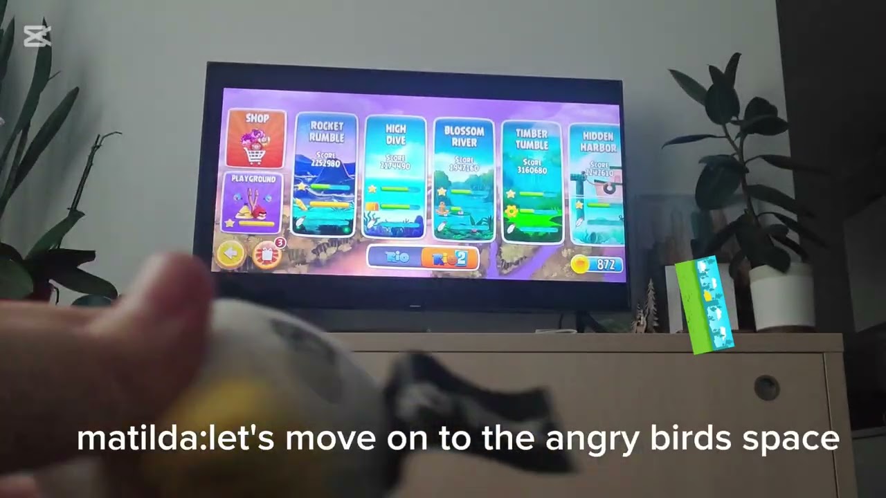 Angry birds are playing angry birds on TV! Part 1