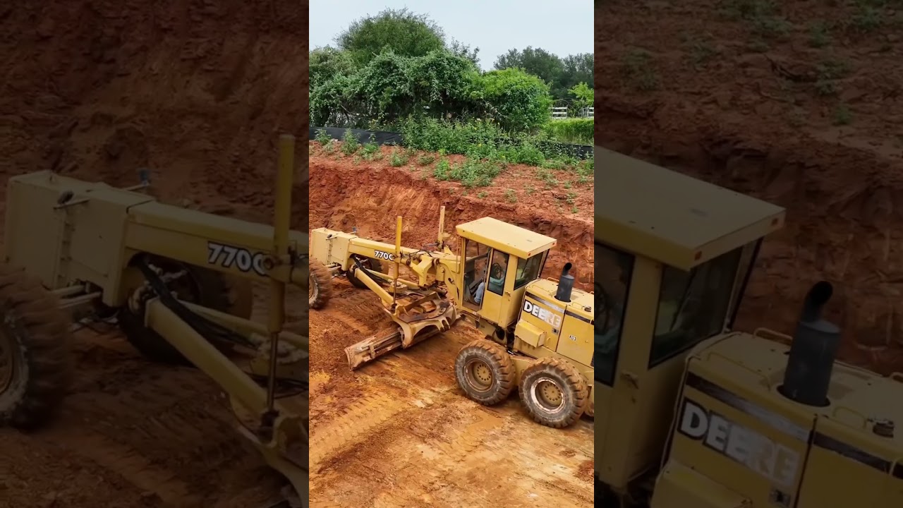 Cutting uphill is tough in a motor grader! #satisfying