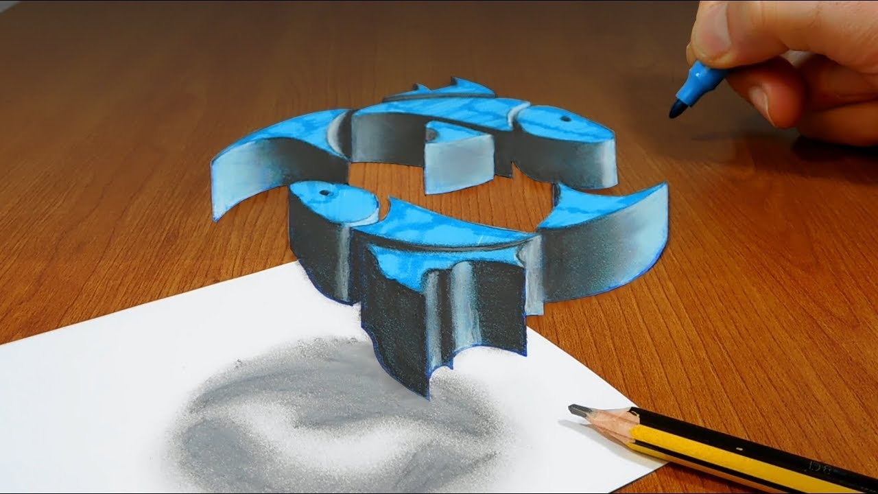 3D Trick Art On Paper, Zodiac, Astrology Signs, Pisces