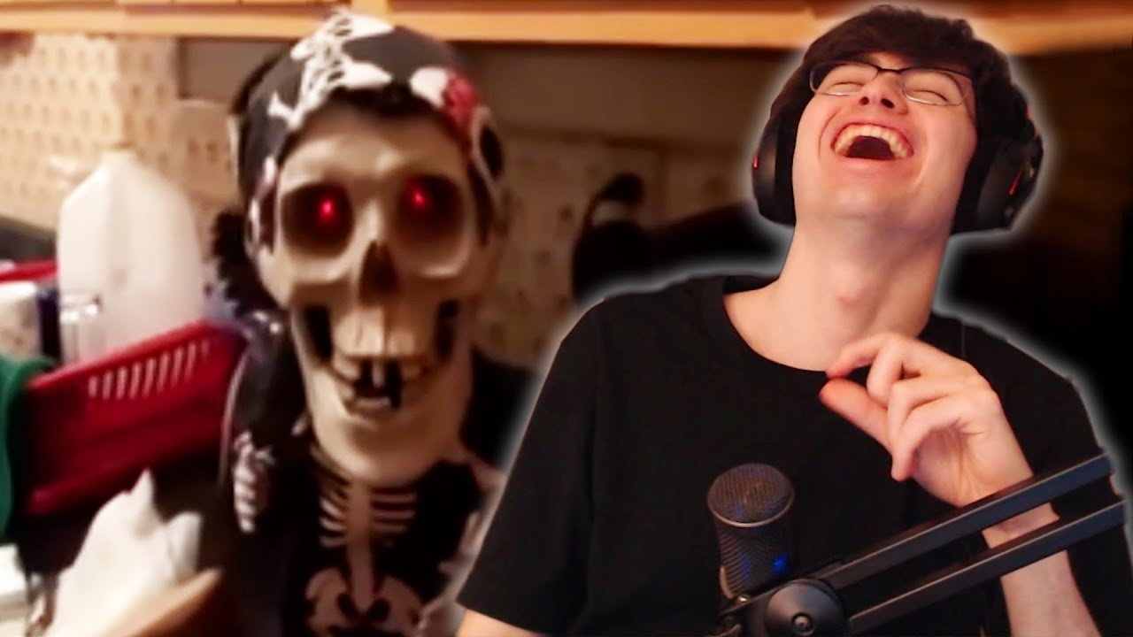 super reacts to the possesed skeleton toy video