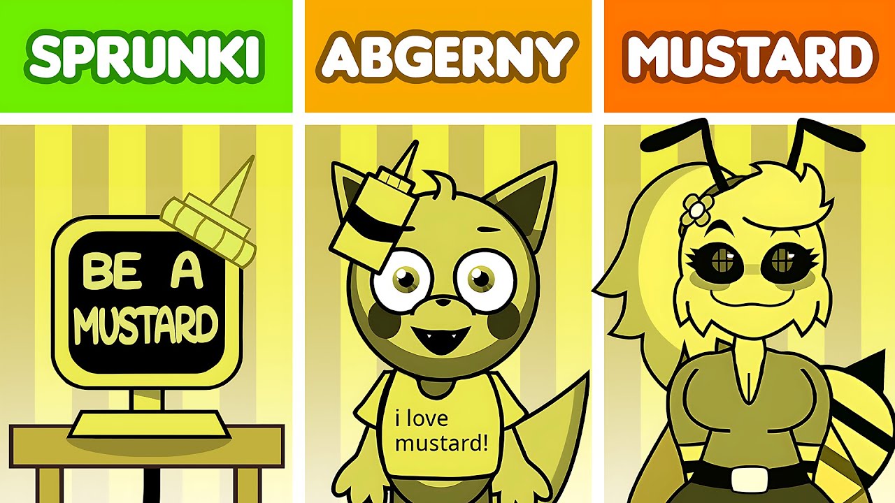 Incredibox Sprunki Mustard VS Abgerny Mustard VS OG Incredibox Mustard (ALL Characters Comparison)