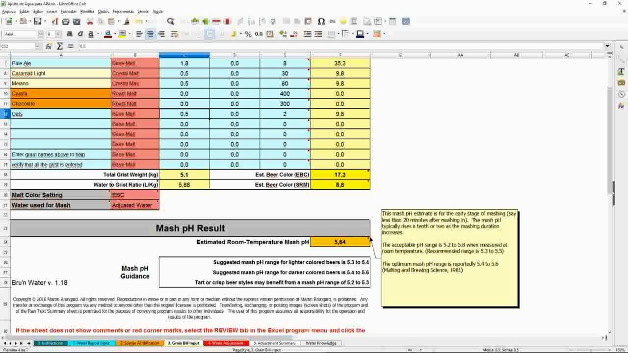 Correção de água com beersmith e Brun water