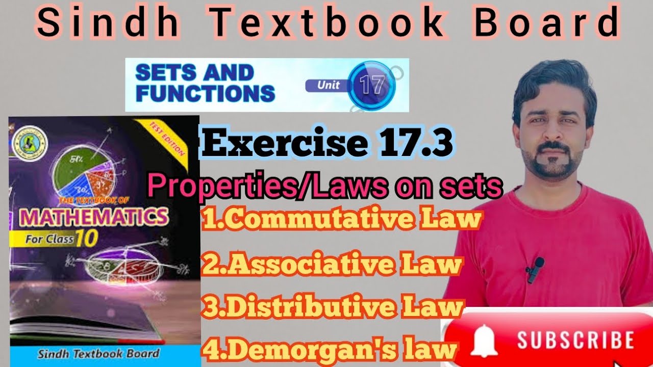 STBB | Maths Class 10| Properties on sets| Ex 17.3 sts sst spsc nts jobs tests Stbb Sindhi