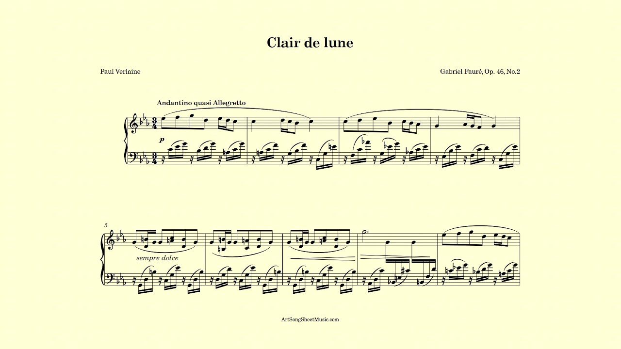 Clair de lune - Fauré – accompaniment in C minor - Clair de lune accompaniment C minor