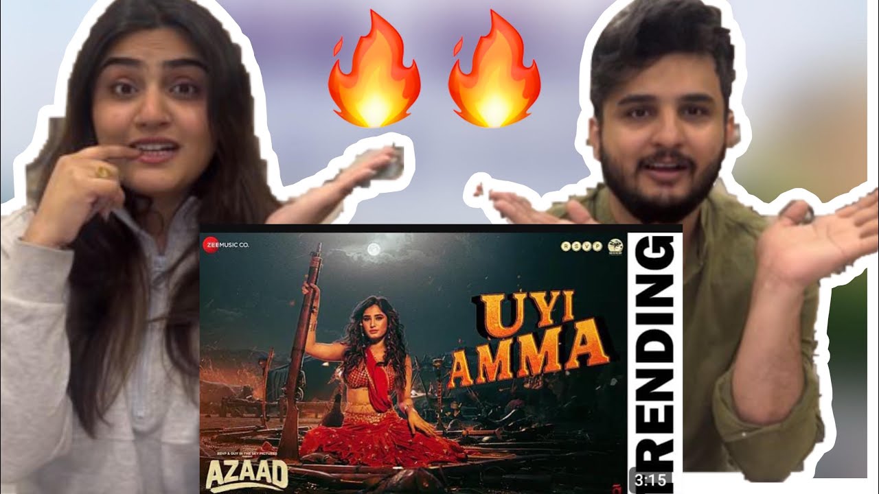 Pakistani couple reaction on Azad movie song |Uyi amma||Rasha thadani|Aaman D|🔥❤️😍