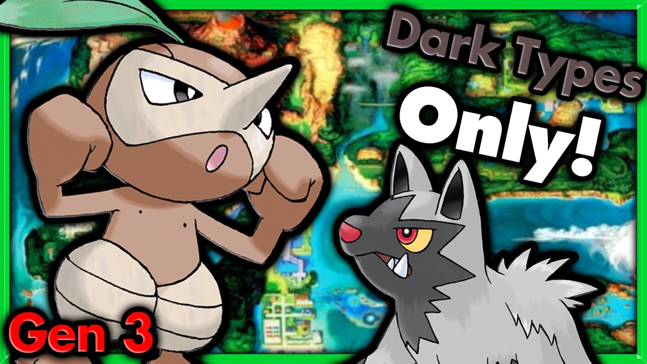 Can I Beat Pokemon Emerald with ONLY Dark Type Pokemon? 🔴 Pokemon Challenges