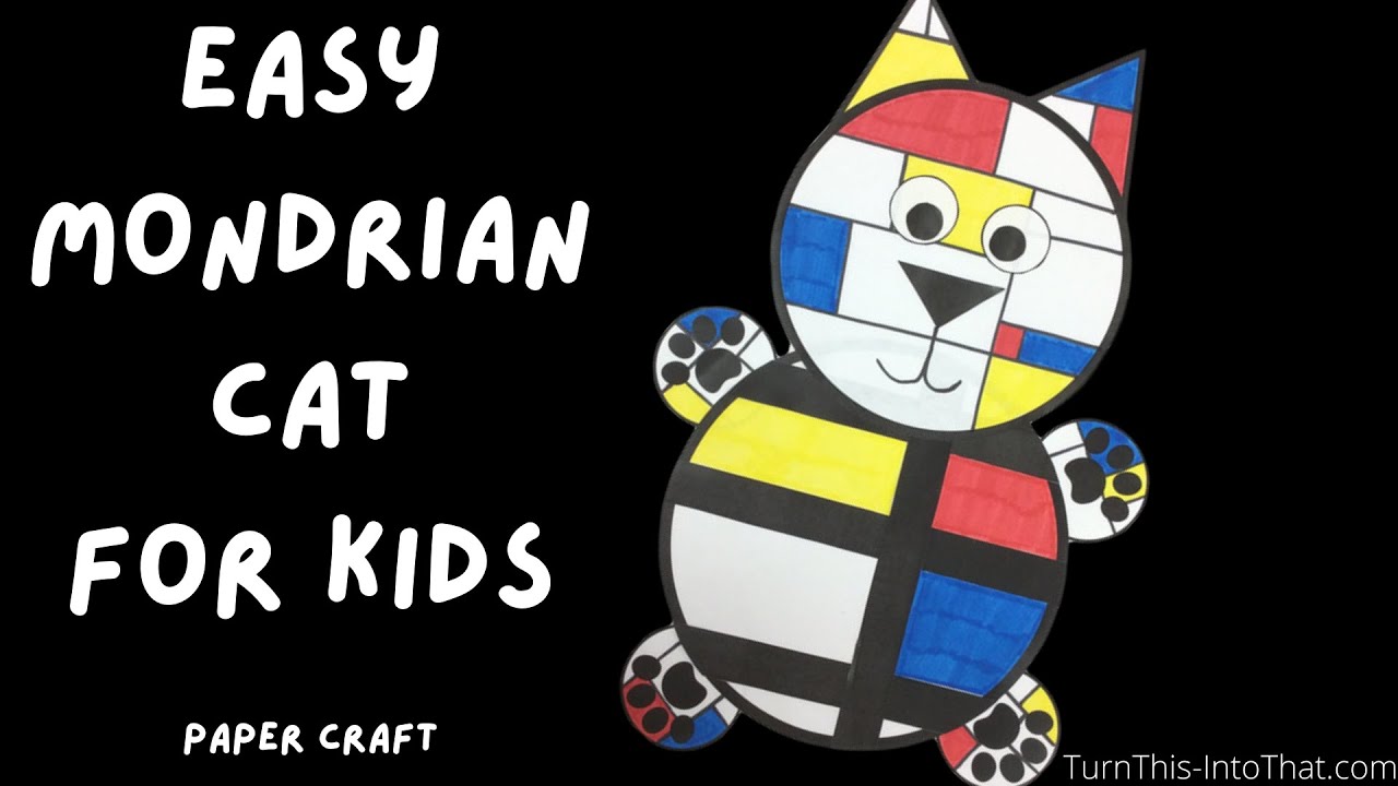 Piet Mondrian for Kids Easy Art Lesson for Kids - Primary Colors Lesson - Elementary Art Lesson