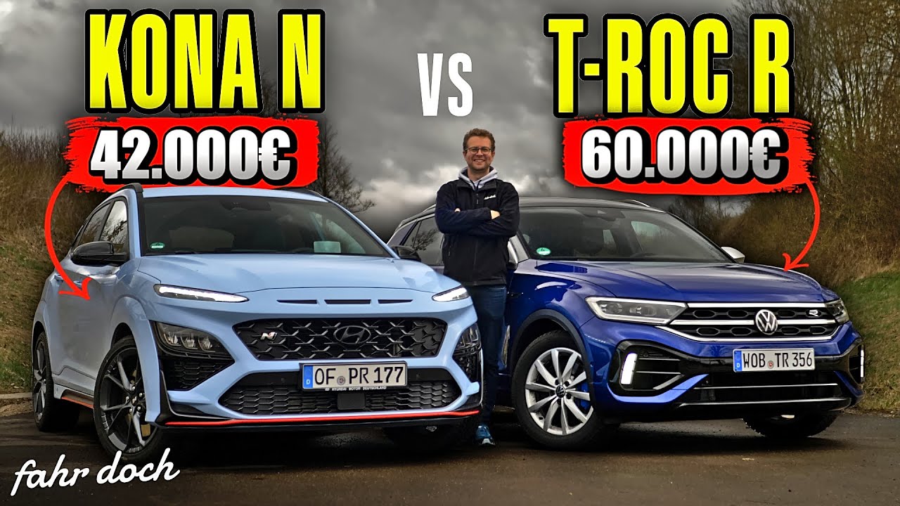 20.000€ weniger und trotzdem BESSER? Hyundai KONA N vs VW T ROC-R | Fahr doch