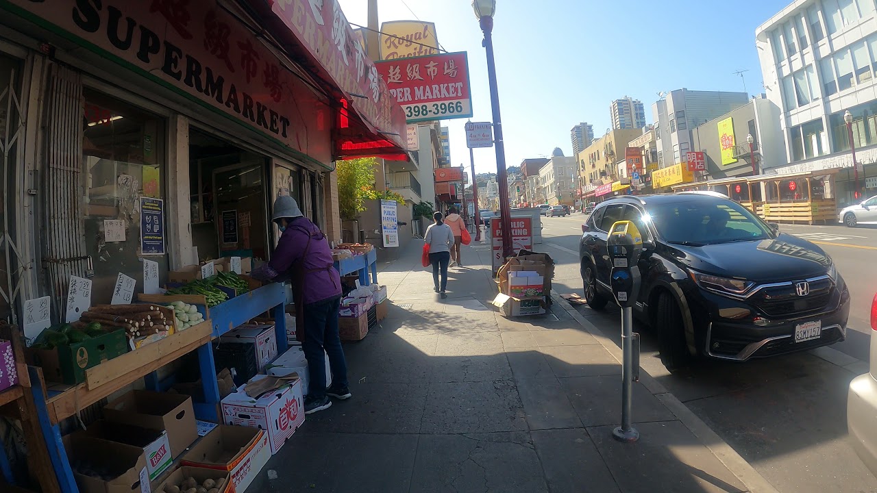 4K SF Walking Grant Ave  -  Stockton St, Chinatown, San Francisco UHD