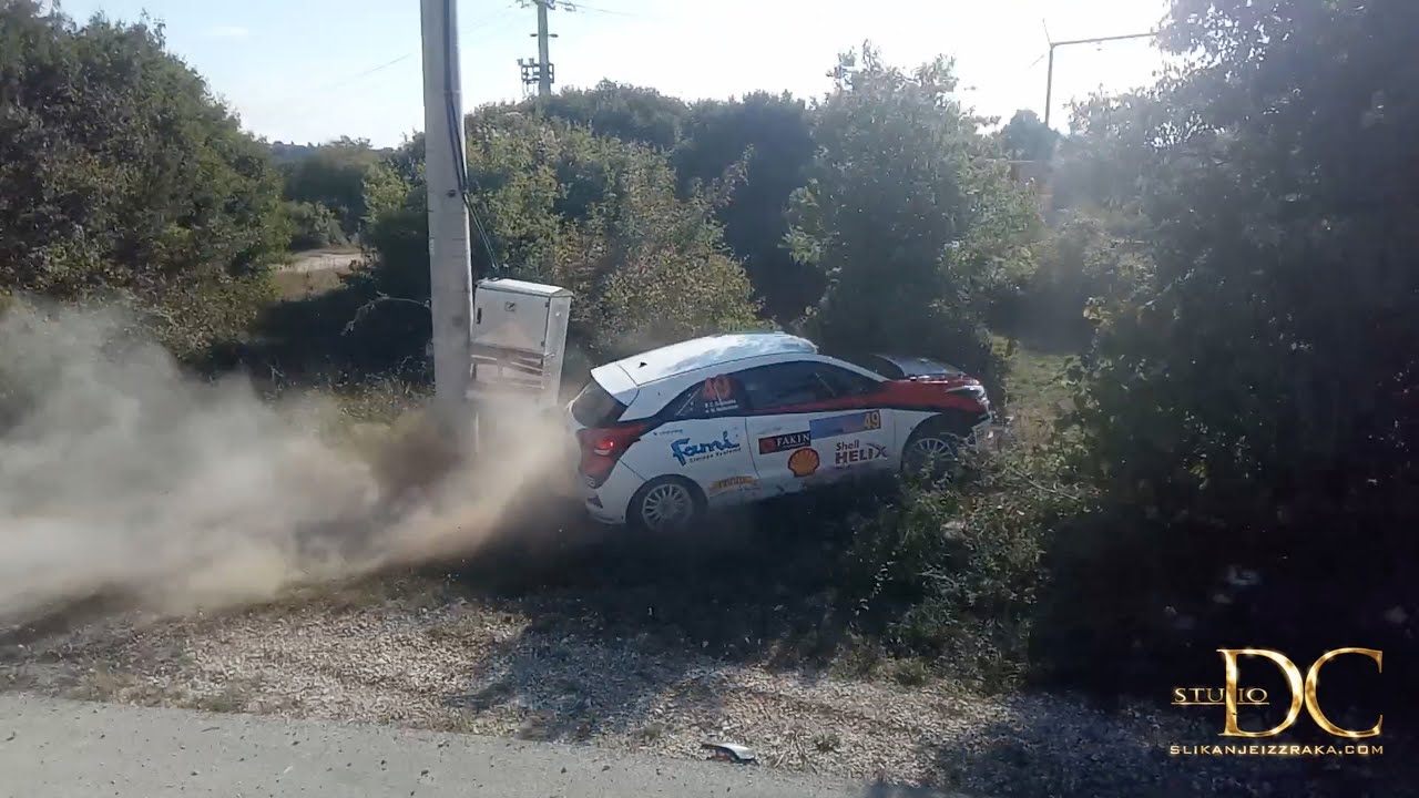 19. Rally Poreč 2018 - Izlijetanje - Triple Crash Hyundai i20 - Kanfanar 1