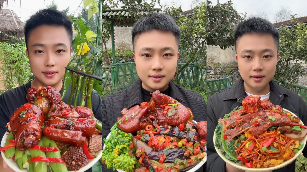 Yummy #05 Eat Meat 🍖🥓🫑🌶️🦑🍲, chicken 🍗 🍗, Shrimp 🦐🦐.. #mukbang #eatingshow #delicious