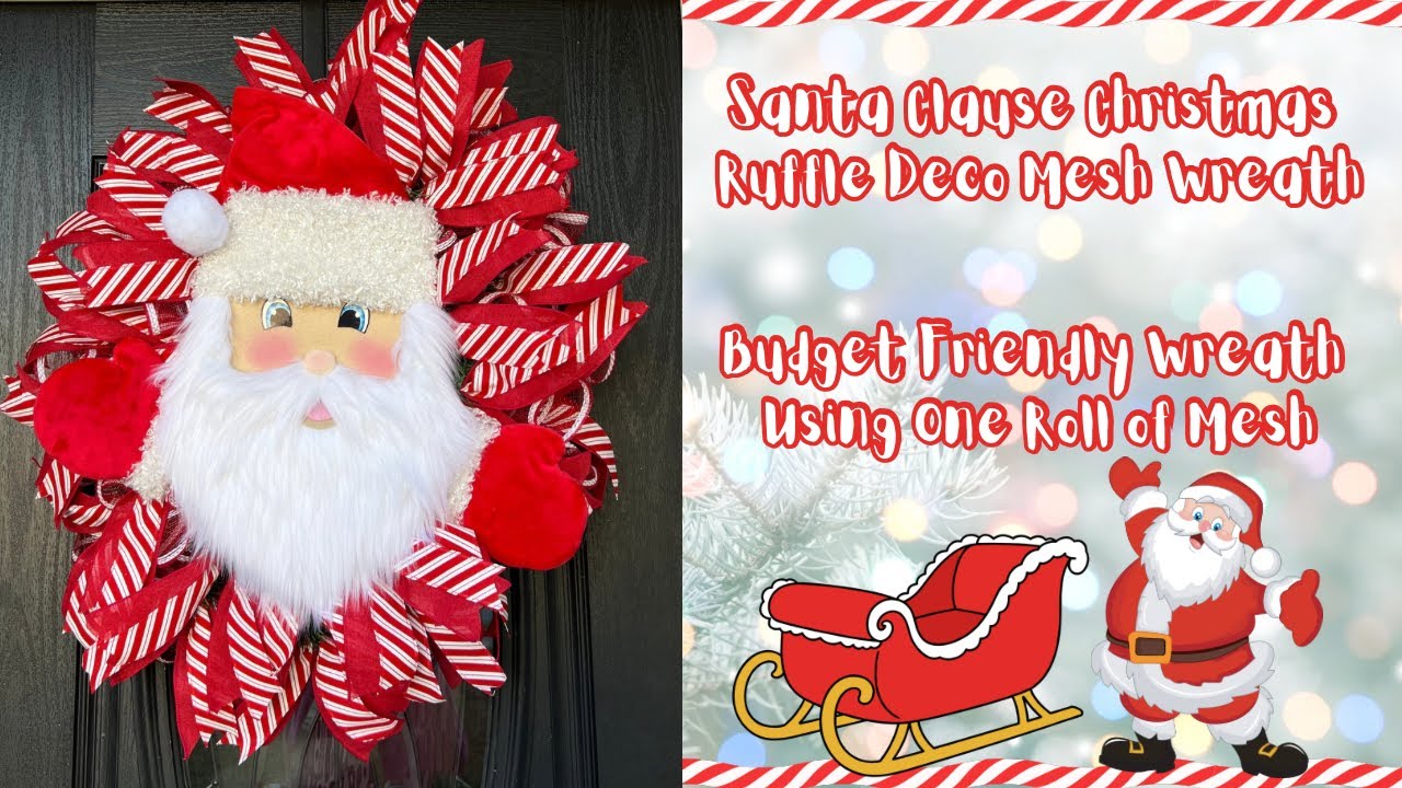 Santa Christmas Deco Mesh Wreath |Deco Mesh Stunning Wreath |Crafting with Hard Working Mom