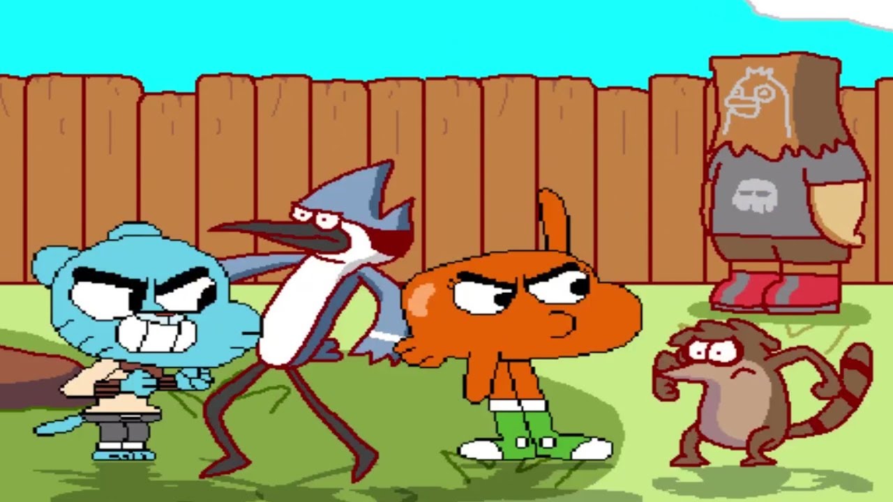 Gumball & Rigby VS Darwin & Mordecai | Amazing Fight | FUNNY GAMING