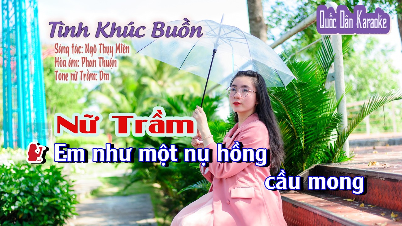 Karaoke Tình Khúc Buồn | Rumba | Tone Nữ Trầm (Dm,Tp:80) | Quốc Dân Karaoke