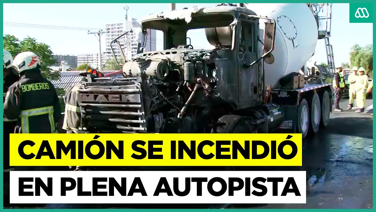 Camión se incendió en plena autopista en la Ruta 5: Una pista fue deshabiitada