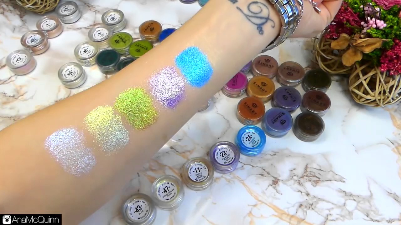 Пигменты SINART. Свотчи: 43, 47, 11, 23, 24